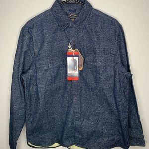 Freedom Foundry Dry Good Co. Mens Medium - heatherd Navy- flannel jacket